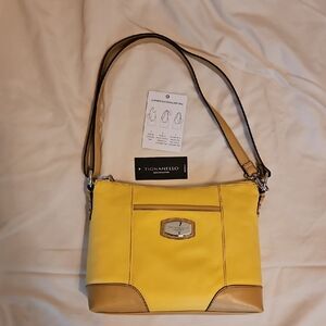 Tignanello Yellow and Brown Shoulder Bag